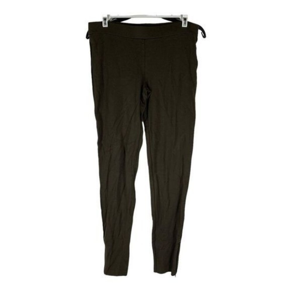 Banana Republic Womens Olive Green Stretch Leggings With Zipper Detail Medium